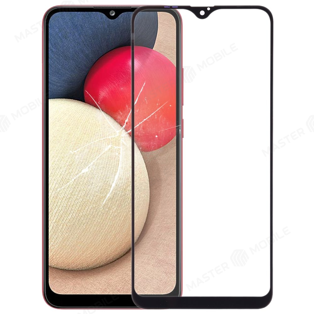 Стекло модуля для Samsung A025 Galaxy A02s / A035 Galaxy A03 / A037 Galaxy A03s + OCA (черный)