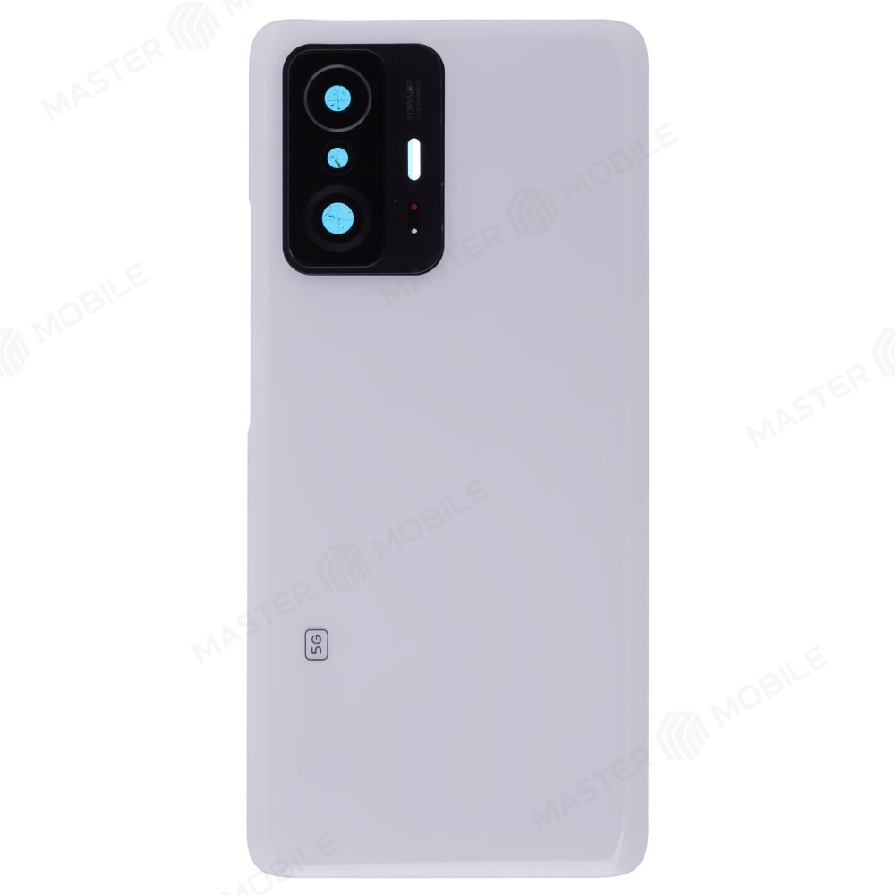 Задняя крышка для Xiaomi 11T (21081111RG) / 11T Pro (2107113SG) (белый) (в сборе со стеклом камеры)