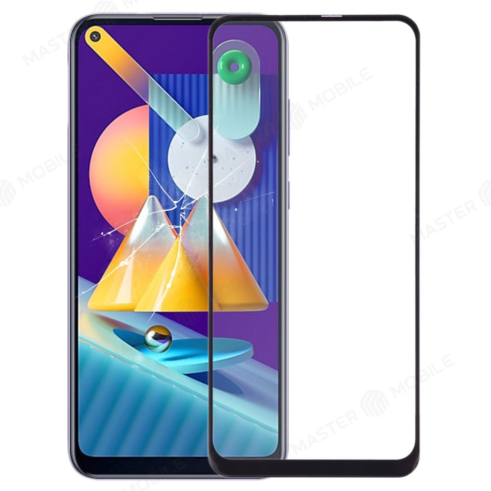 Стекло модуля для Samsung A115 Galaxy A11 / M115 Galaxy M11 + OCA (черный)