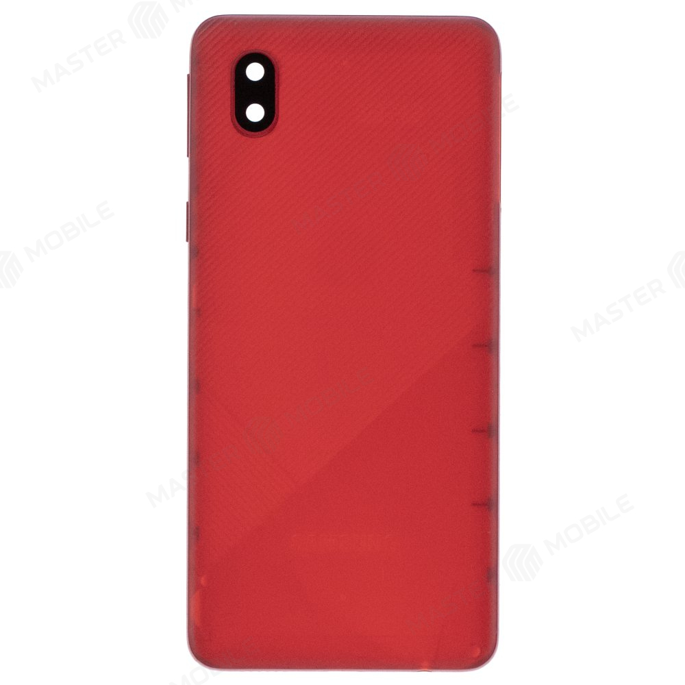 Задняя крышка для Samsung A013 Galaxy A01 Core (красный) (в сборе со стеклом камеры)