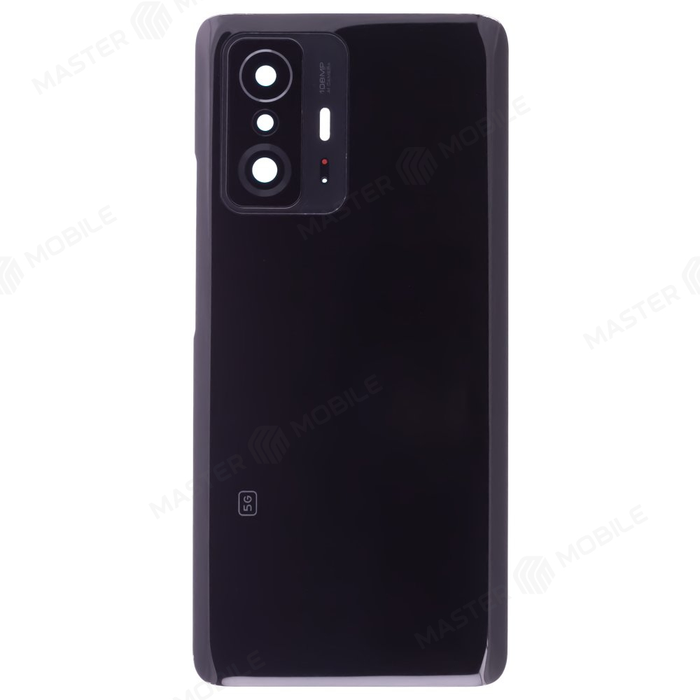 Задняя крышка для Xiaomi 11T (21081111RG) / 11T Pro (2107113SG) (черный) (в сборе со стеклом камеры)