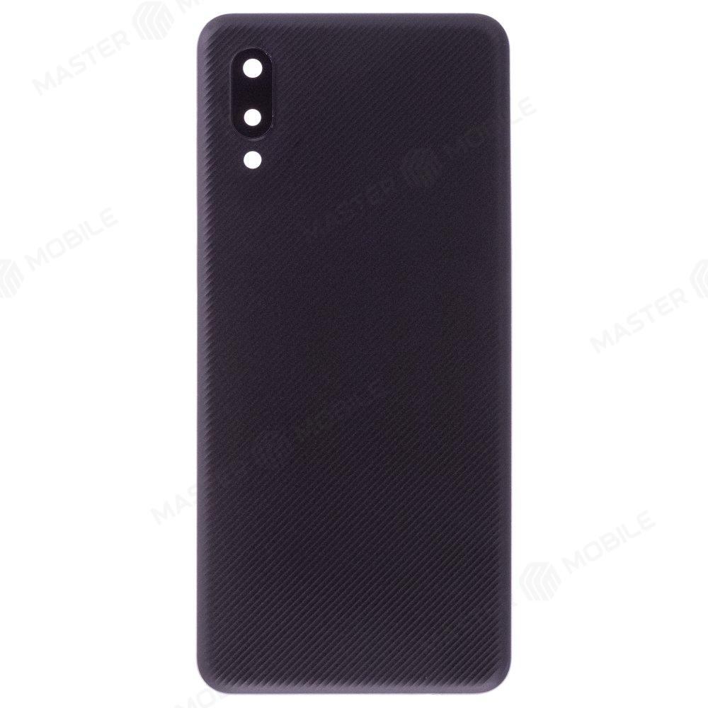 Задняя крышка для Samsung A022 Galaxy A02 (черный) (в сборе со стеклом камеры)