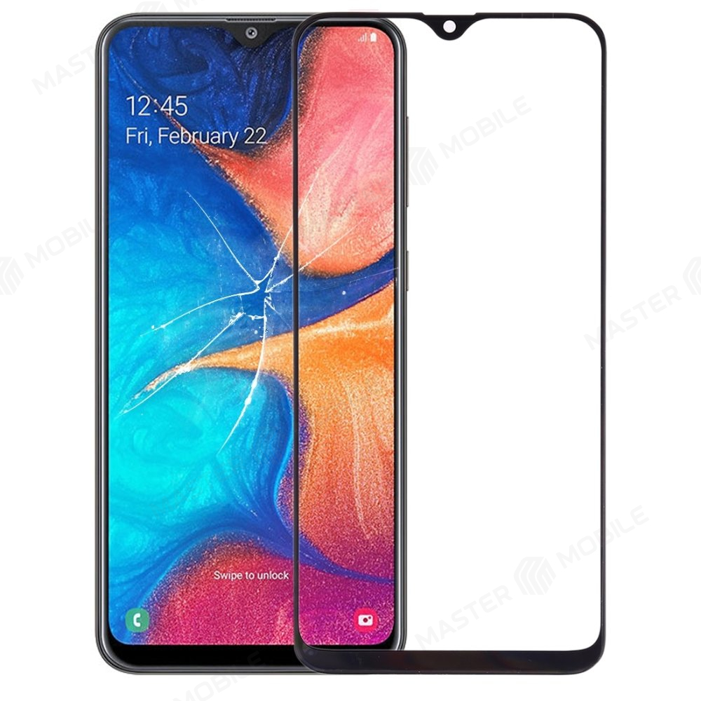 Стекло модуля для Samsung A205 Galaxy A20 / A307 Galaxy A30s + OCA (черный)