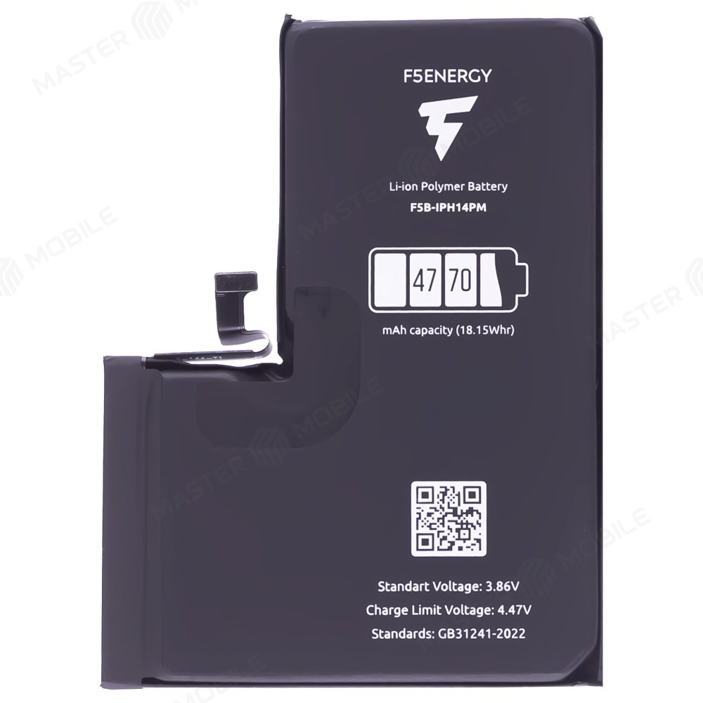 Аккумулятор для Apple iPhone 14 Pro Max (F5ENERGY) (усиленный) (4770 мАч) (SPECIAL EDITION) + двухсторонний скотч