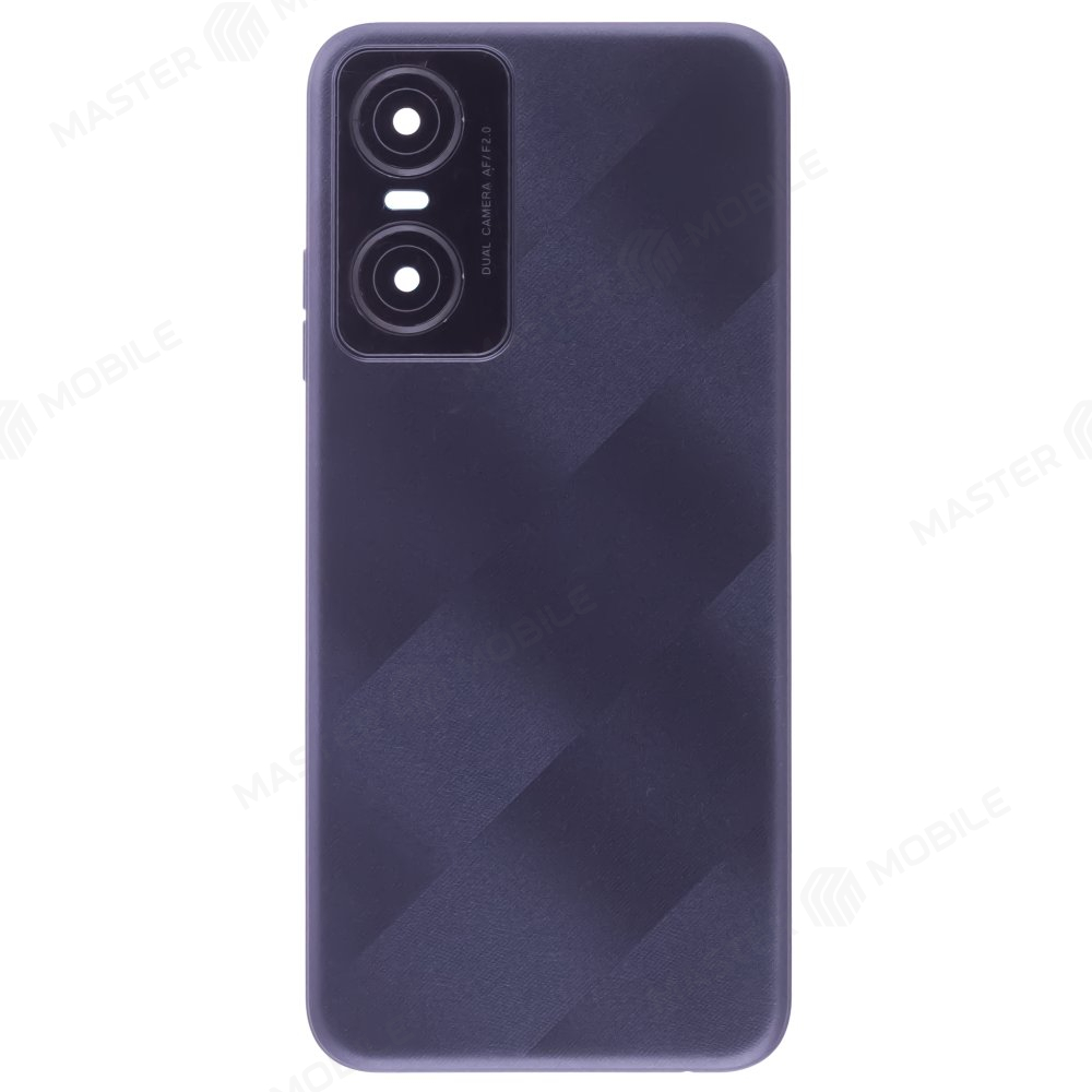 Задняя крышка для Tecno Pop 6 Pro (BE8) (черный) (в сборе со стеклом камеры)